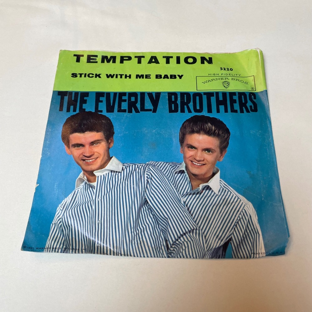 The Everly Brothers Temptation Stick With‎ Me Baby 45 RPM Vinyl Record